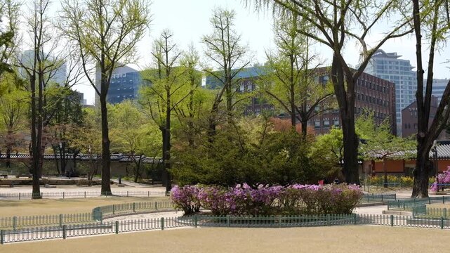 Deoksugung royal palace of Joseon dynasty in Seoul, South Korea on 7 April 2023