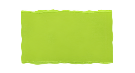 Vibrant lime green paper texture with torn edges isolated on a dark backdrop for creative design elements isolated on transparent background