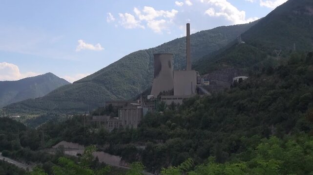 Cercs abandoned Thermal Power Plant mountains trees