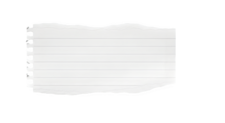 Torn paper sheet with lined text for notes and communication isolated on transparent background