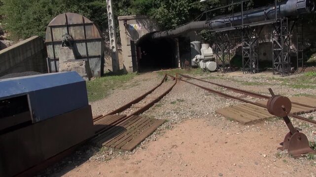 Cercs coal mining musem door entrance gate railway