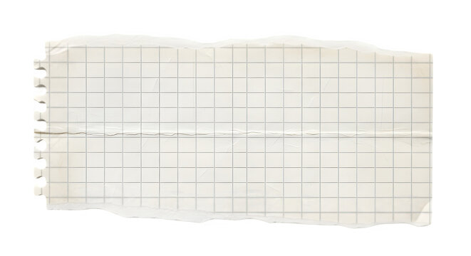 Torn paper sheet with lines isolated realistic texture isolated on transparent background