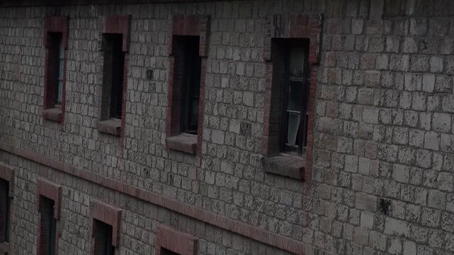 Cercs Coals Berga offices abandoned derelict chimney roof windows