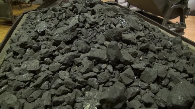 Coal mining musem rock stone closeup macro