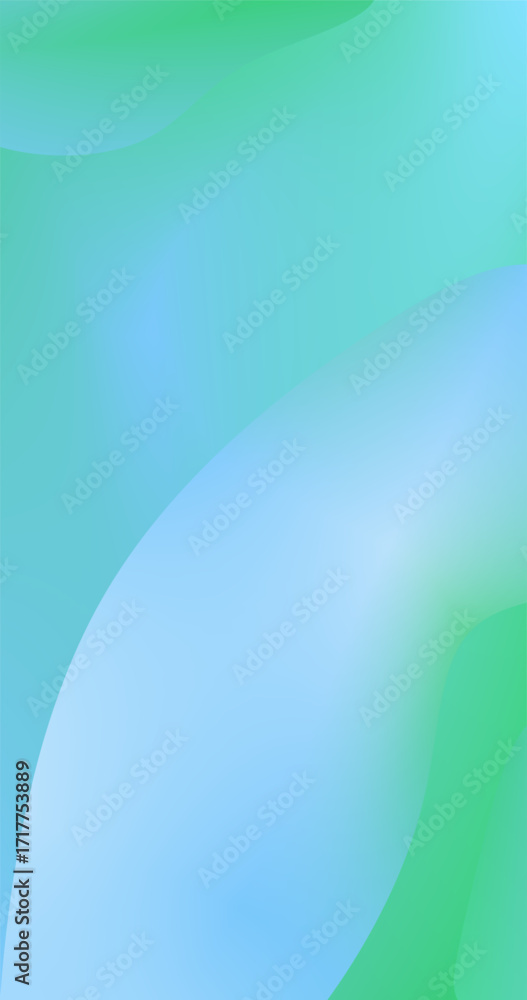Poster green blue gradient background with abstract wavy pattern for mobile design