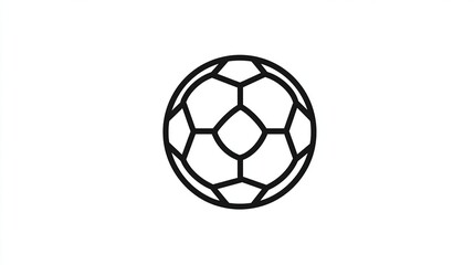 Fototapeta premium Simple line art soccer ball icon