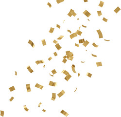 Scattered Golden Confetti Pieces Falling Against Transparent Background Graphic Resource Isolate Celebration