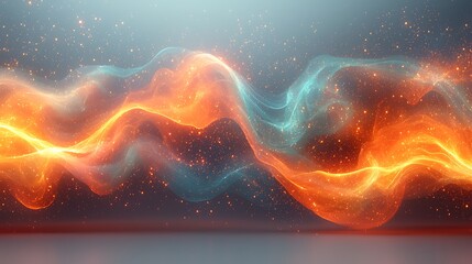 Glowing abstract energy wave digital art high resolution photo