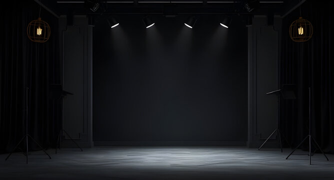 stage spotlight, theater spotlight, spotlight beam, light cone, dramatic lighting, stage performance, live performance, concert stage, show stage, drama stage, acting stage, music performance, event l