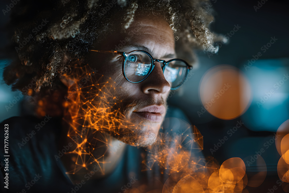 Poster it specialist conducting a network security audit, it specialists, bokeh generative ai