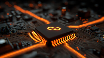 Audio technology concept featuring a dynamic music symbol, blending sound waves and digital elements to represent modern listening innovation.