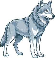 Obraz premium Vector wolf mascot illustration set