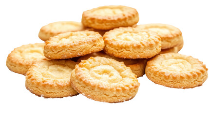 Butter Tea Cookies Pile isolated on a transparent background