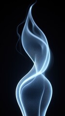 Naklejka premium Soft blue light forms graceful curves, creating an ethereal display against darkness