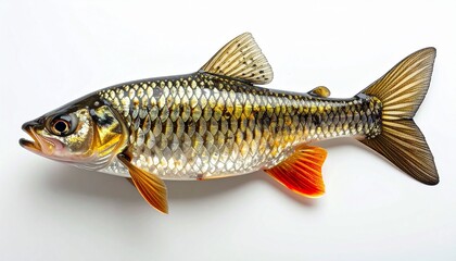 Fototapeta premium Freshwater fish placed on a white background
