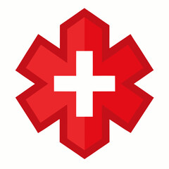 Obraz premium red cross on white