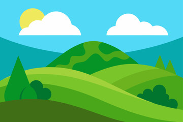 Obraz premium landscape with mountains and clouds