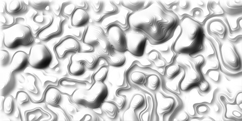 3D Stylized topographic contour map. Abstract lines or wavy backdrop background. Gray Stylized Bokeh Effect Topographic Contour Scheme and Terrain on old paper. Geographic mountain terrain. 