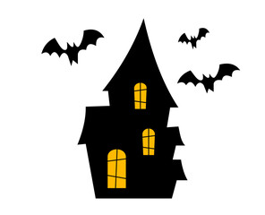 halloween castle vector illustration