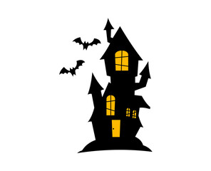 halloween castle vector illustration