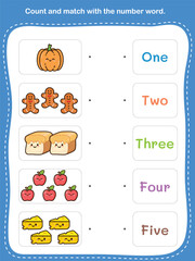 Count and Match Numbers Worksheet. Fun and Educational Sheet for Preschool and Kindergarten Activities!