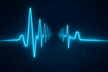 Neon ECG Heartbeat Tunnel Background