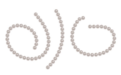 Pearl necklace White pearl beads necklaces background, pearl string border, Vector illustration