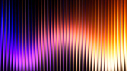 Futuristic glowing fractal glass with vertical ribbed lines illuminated by flowing curve of light. Bold dynamic design for visual projects, creative media, digital art, posters. Vector background © 3d_kot
