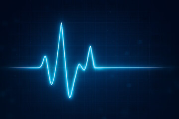 Naklejka premium Glowing ECG Heartbeat Abstract