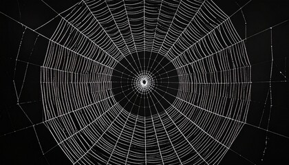 Obraz premium Spider web symmetry on dark background