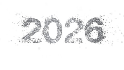 Happy New Year 2026 particle isolated transparent background.