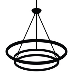 led 3 ring pendant chandelier vector icon