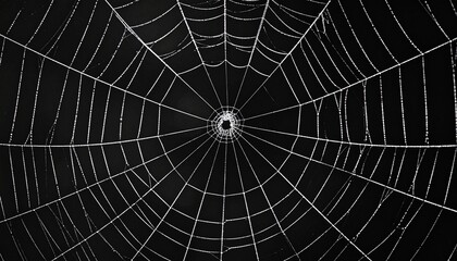 Spider web symmetry on dark background