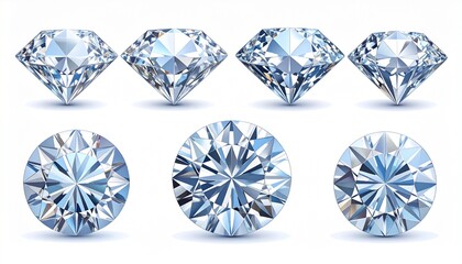 3 Big Solitaire Diamond with 4 Side View of the Solitaire Diamond in White Background