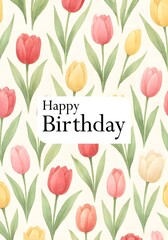 Obraz premium Cute happy birthday card template design
