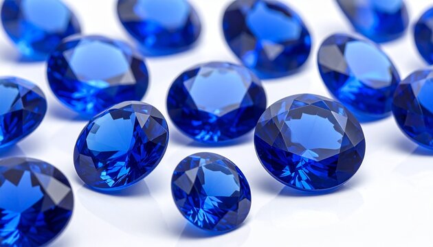 Round Blue Sapphire Natural Gem Stone Laying on Gemologist Table Close Up View From Top Angle