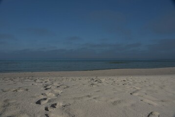 Baltic Sea shore, blue sky and sand no people