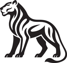Stylized lioness silhouette tribal tattoo art, Tribal lioness animal vector illustration