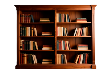 library shelves with books