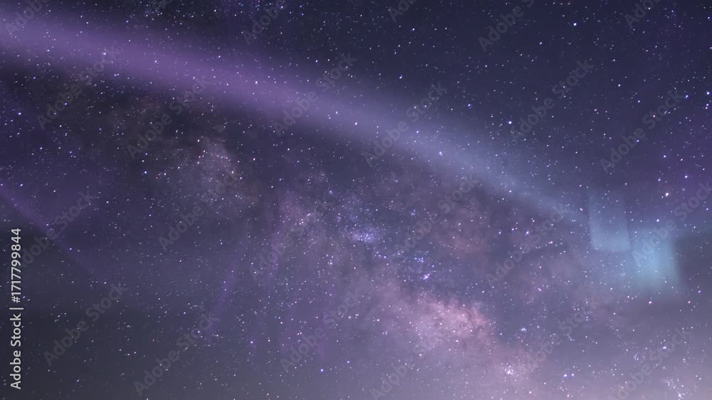 Canvas Prints milky way time lapse and aurora serenity