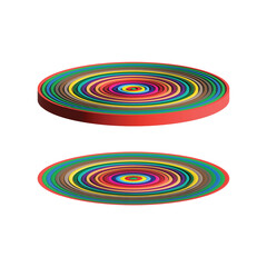 Concentric Disc Trio – 3D Sacred Geometry with Color Rings and Shifting Perspective