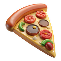 Delicious sliced pepperoni pizza with toppings and golden crust isolated on white background