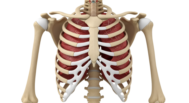 Human Rib Cage and Lungs Anatomy Model