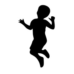 jumping child silhouette vector