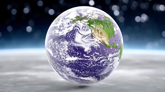 Celestial Earth: A stunning image of our planet Earth suspended in the vast expanse of space, showing vibrant continents, swirling cloud formations, and the awe-inspiring beauty of our world.