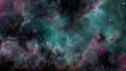 Fototapeta premium Cosmic Nebula Displaying Multicolored Clouds Of Gas And Stars