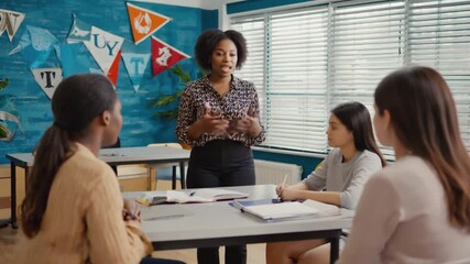 Teacher with her students in class during group therapy. - Powered by Adobe