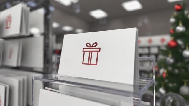 Gift card in a store.