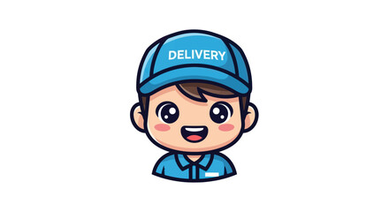Happy Delivery Boy Cartoon Character.