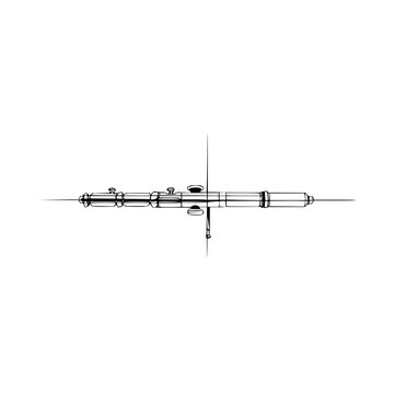 black and white flute musical instrument clip art preview